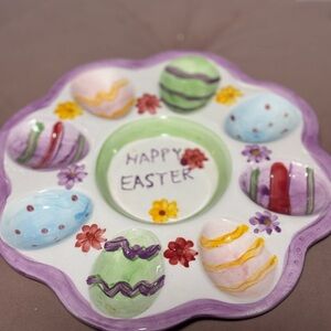 Decorative Ceramic Easter Deviled Egg Platter